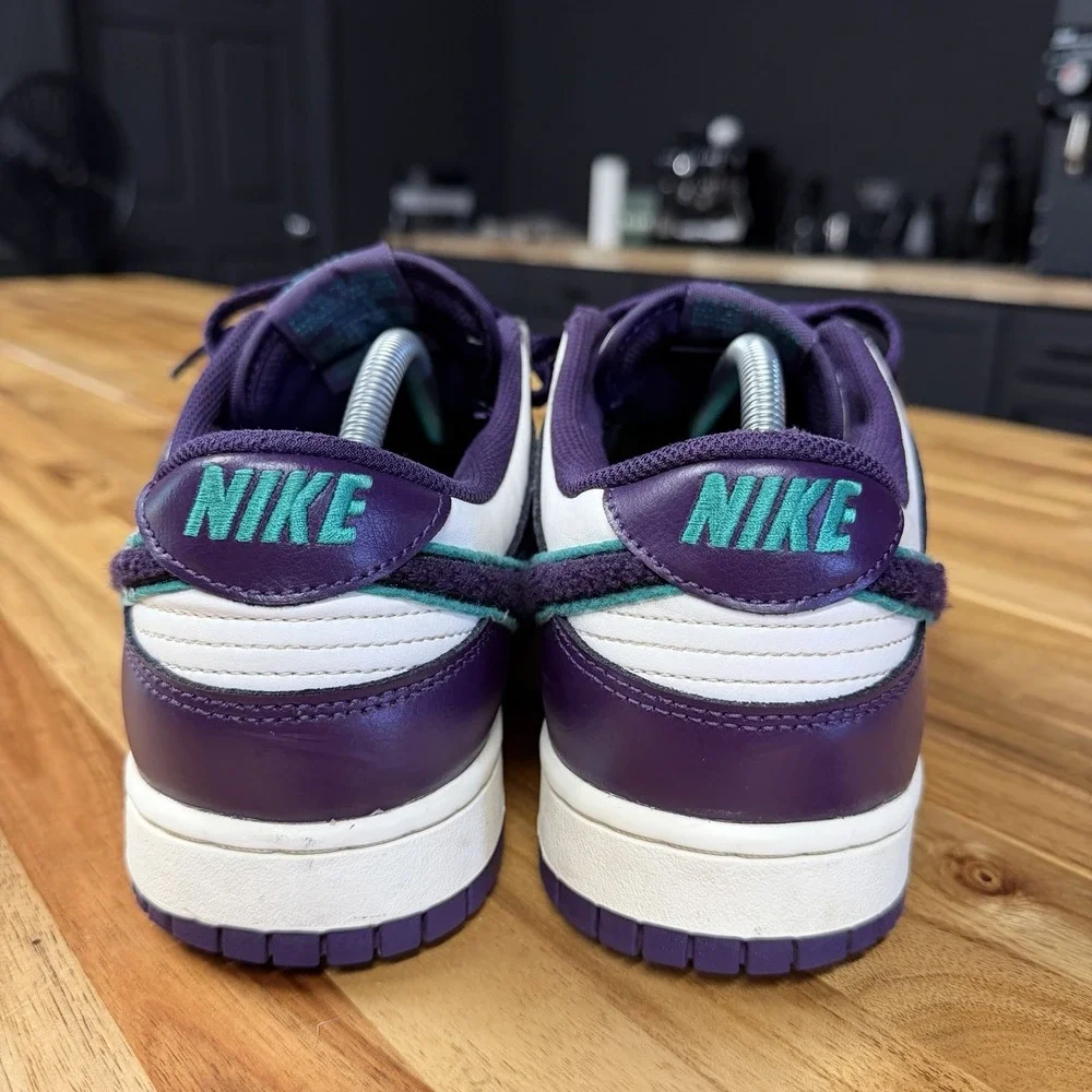 Mens Nike DUNK LOW CHENILLE SWOOSH SAIL GRAND PURPLE Teal Size 11